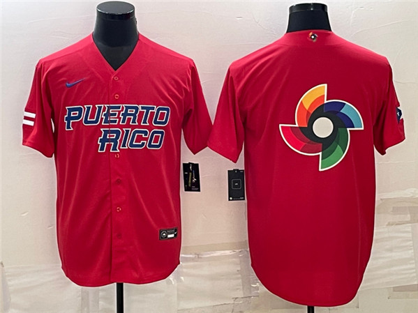 Men's Puerto Rico Baseball 2023 Red World Baseball Big Logo Classic Stitched Jersey